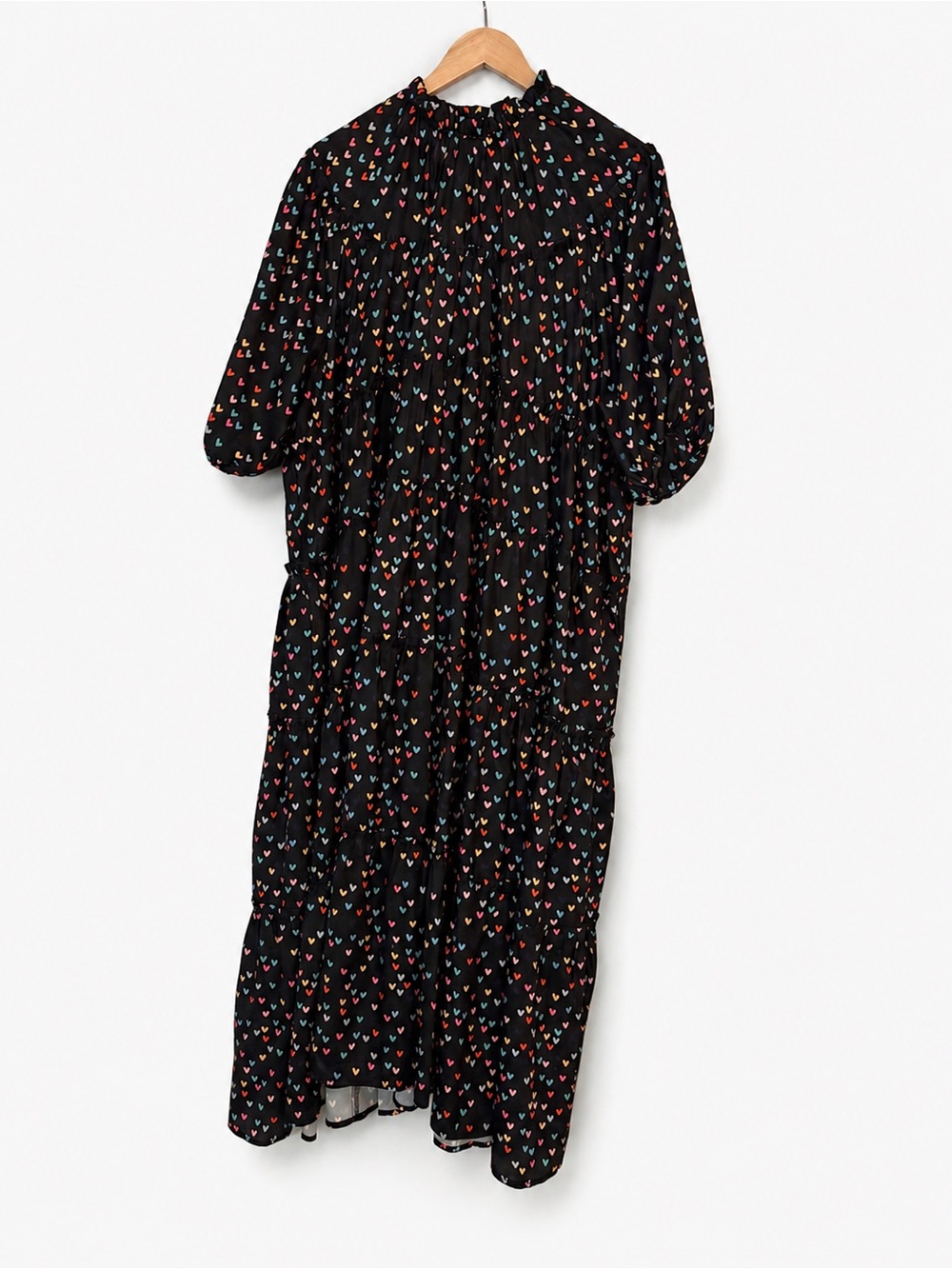 Sister Jane Black Maxi Dress with Multicolor Heart Print